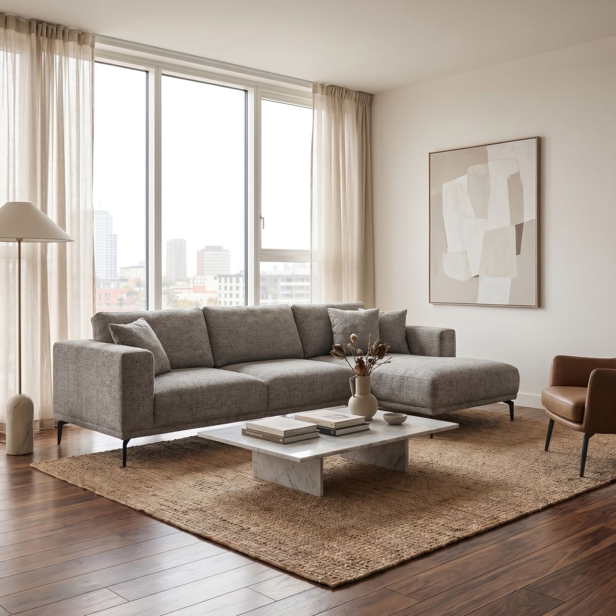 River Fabric Sofa RHF Chaise Wide Choice Choice Colours & Fabrics 