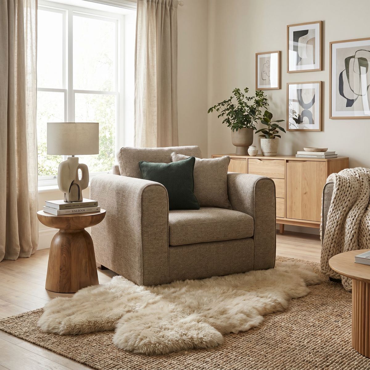 Narla Fabric Armchair Wide Choice Fabrics & colours 