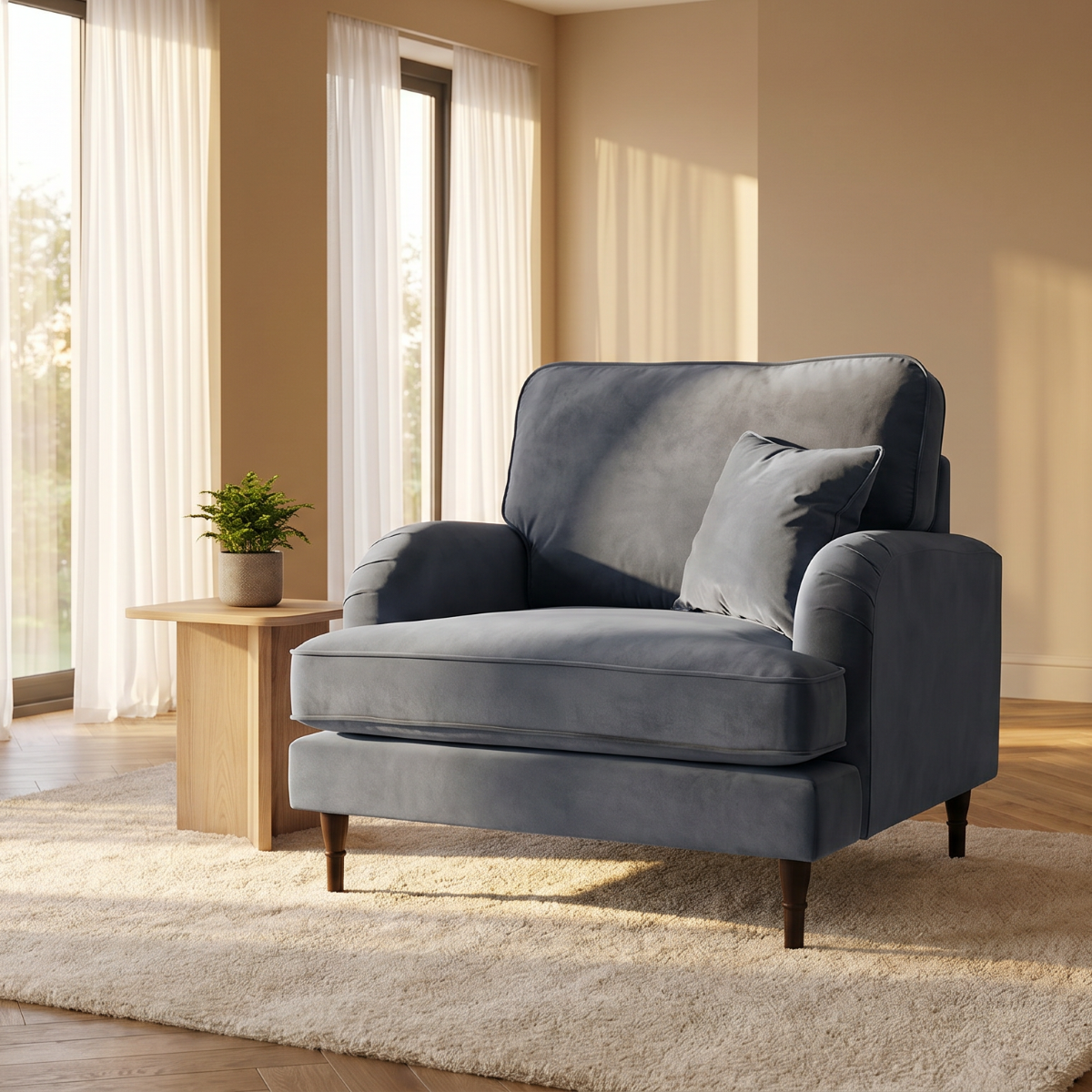 Claudia Fabric Armchair in Multiple Colours & Premium Fabrics