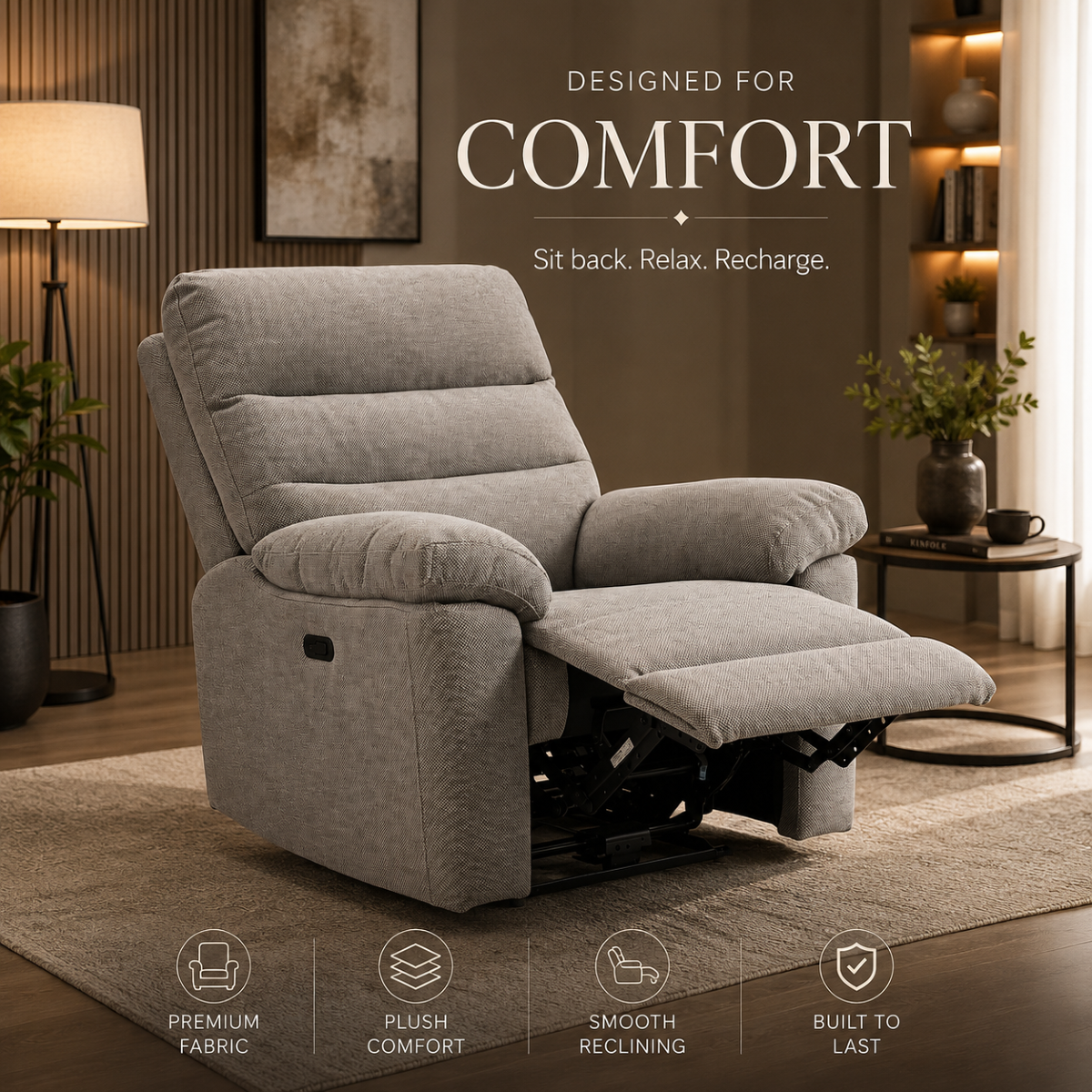 Holly Fabric Recliner Armchair