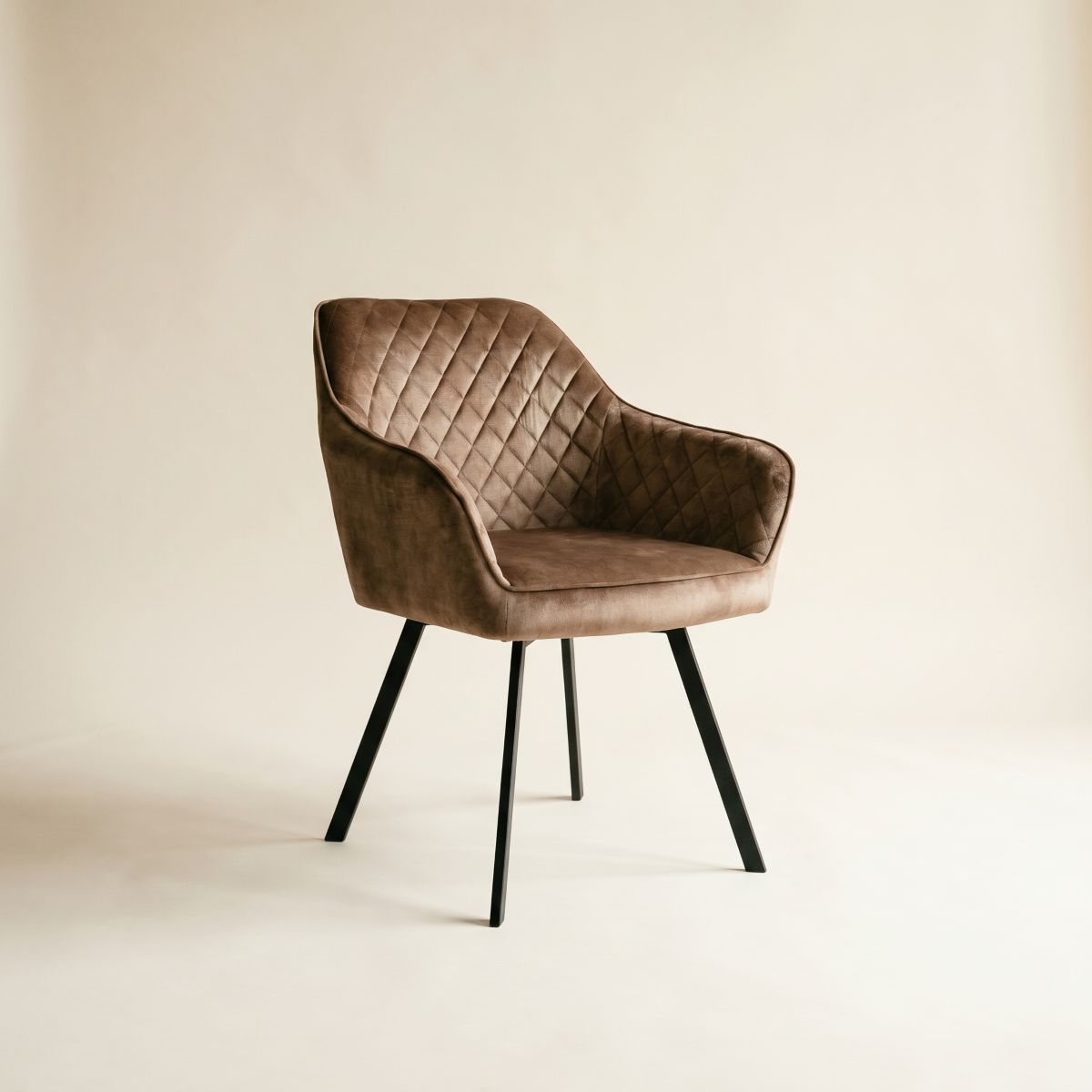 Darla Wood 1.8 Table & 6 Arina Swivel Chairs Mink