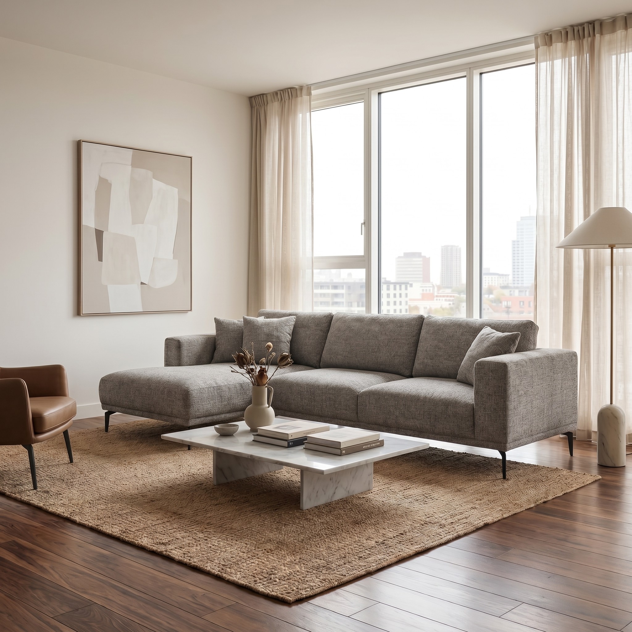 River Fabric Sofa LHF Chaise Wide Choice Choice Colours & Fabrics 