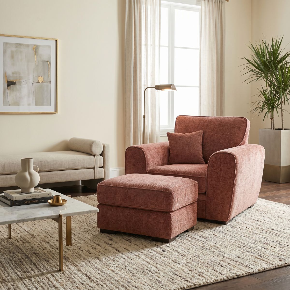 Buckingham Fabric Armchair Wide Choice Colours & Fabrics