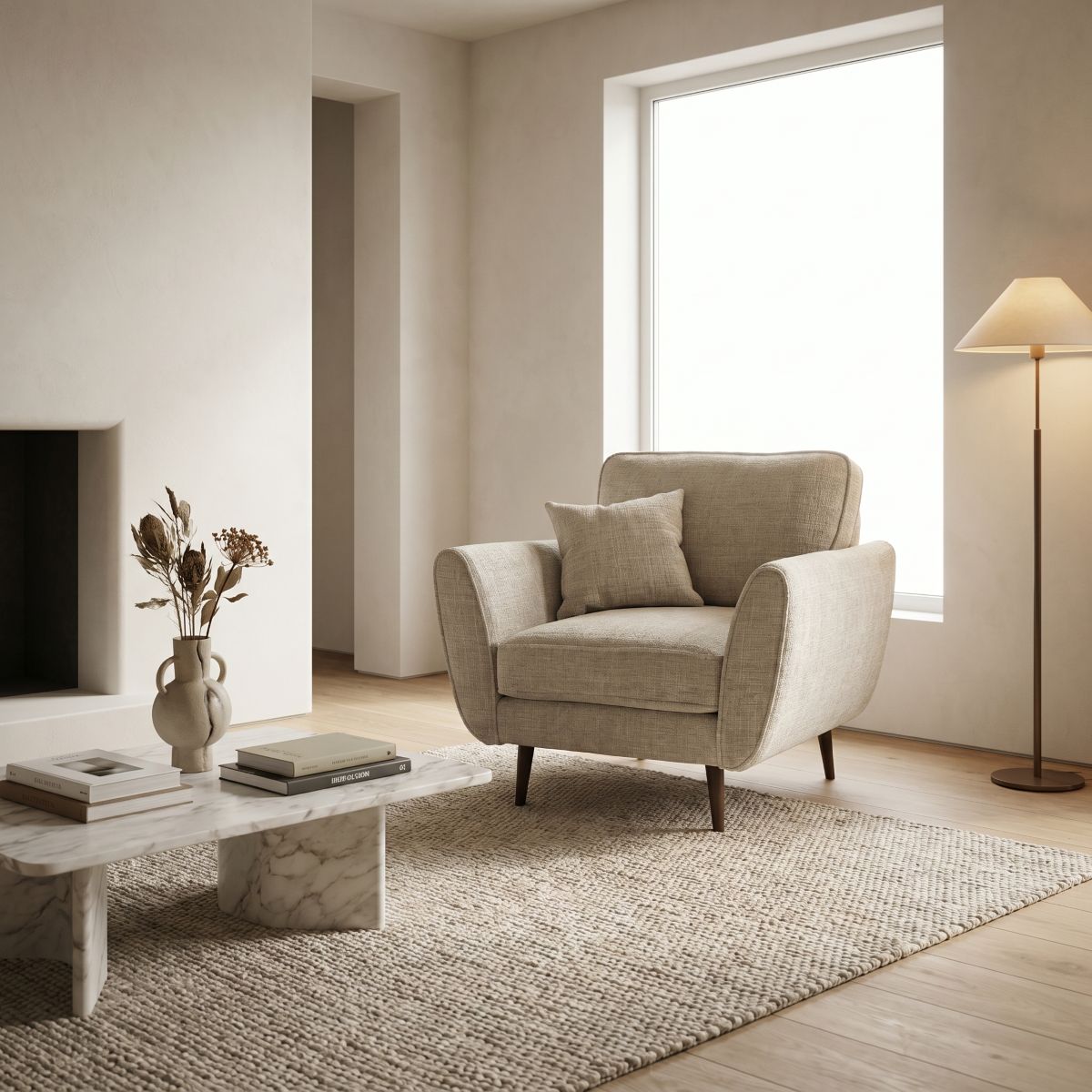 Paige Fabric Armchair Wide  Choice Colours & Fabrics 