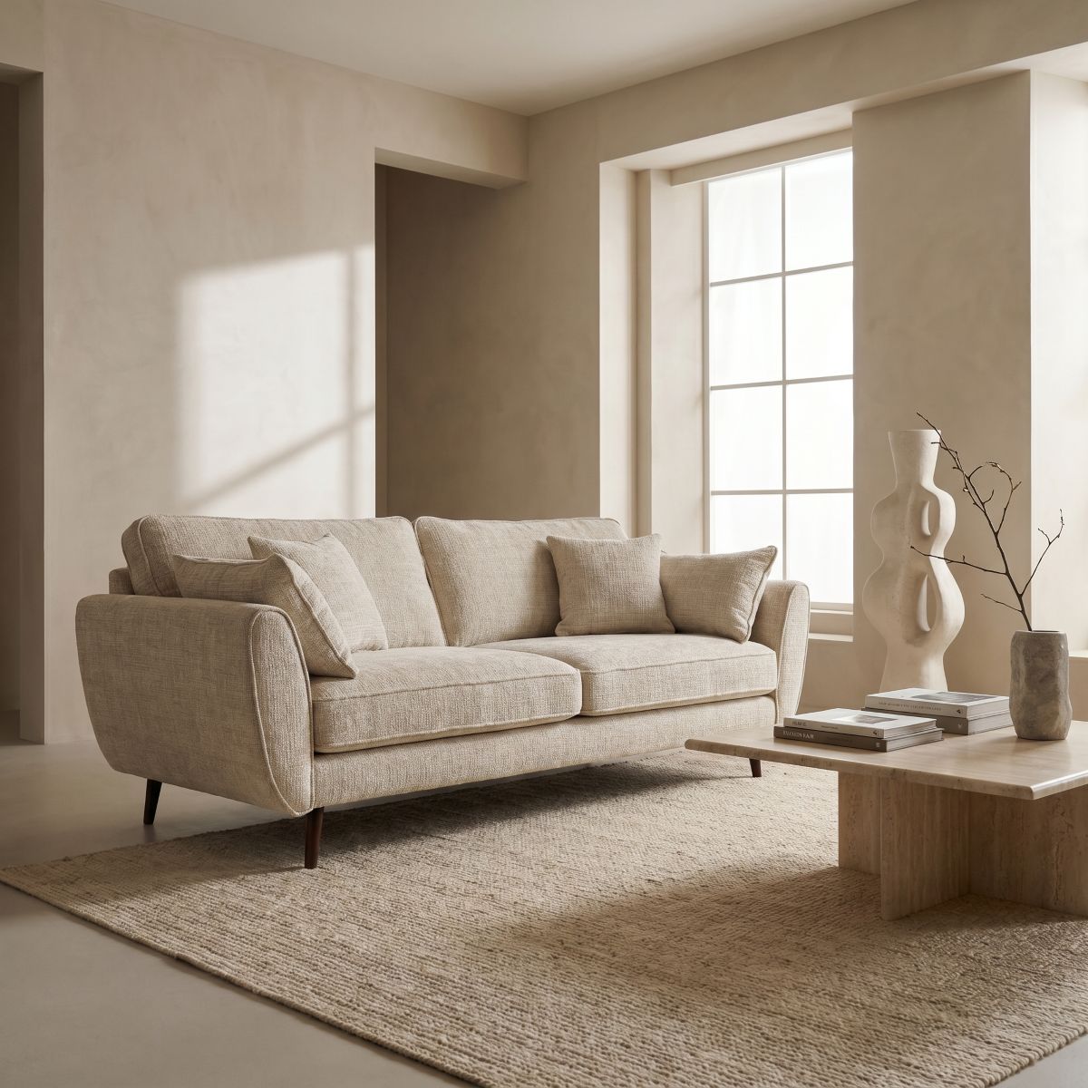 Paige Fabric 3 Seater Sofa Wide Choice Colour + Fabric