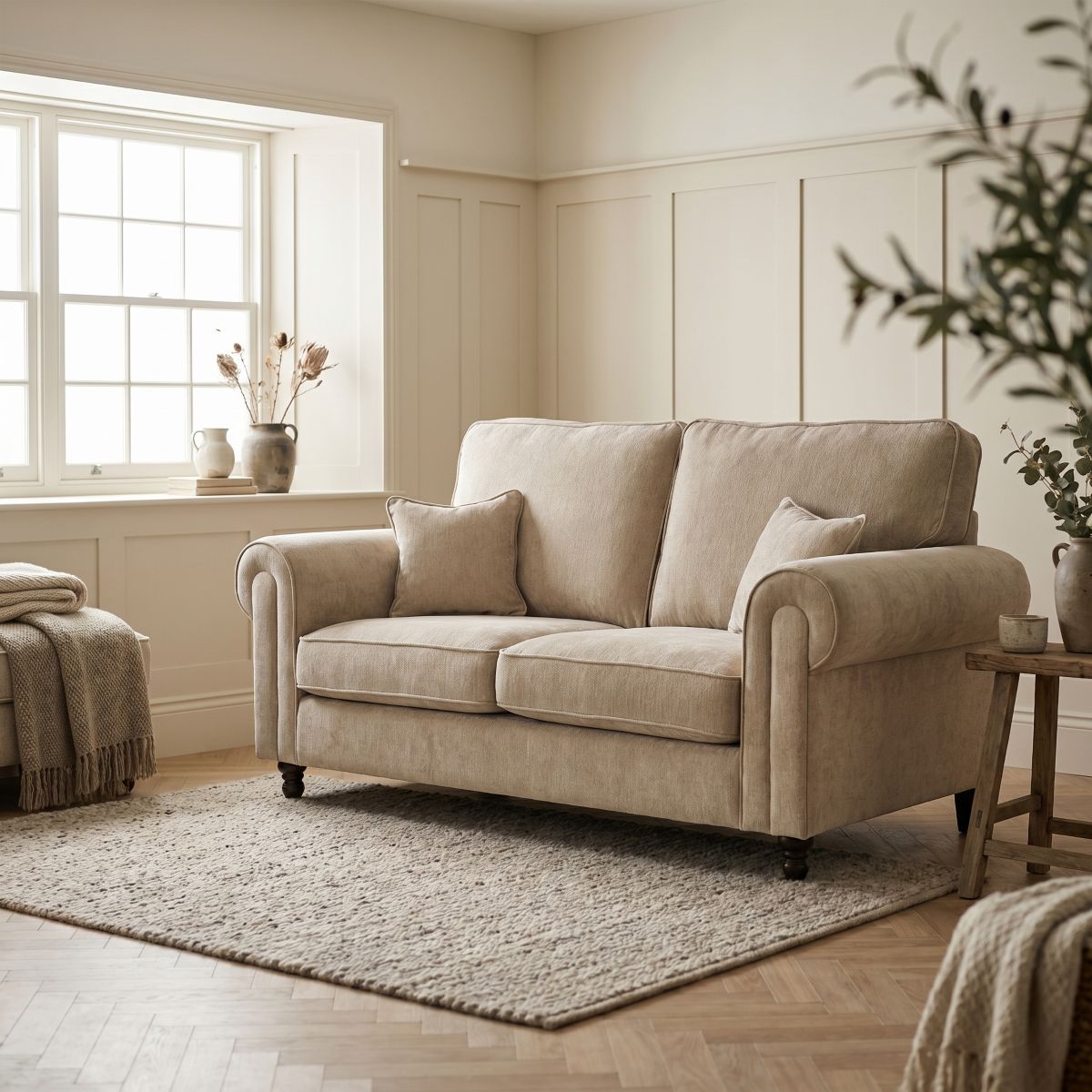 Countess Traditional Fabric Sofa Range 2 Seater Wide Choice Colour + Fabric